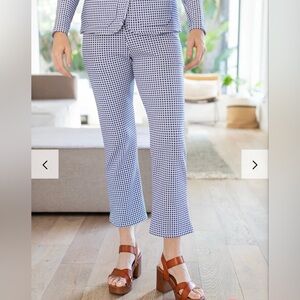 Lesley Evers Blue Jacquard Pants Size M